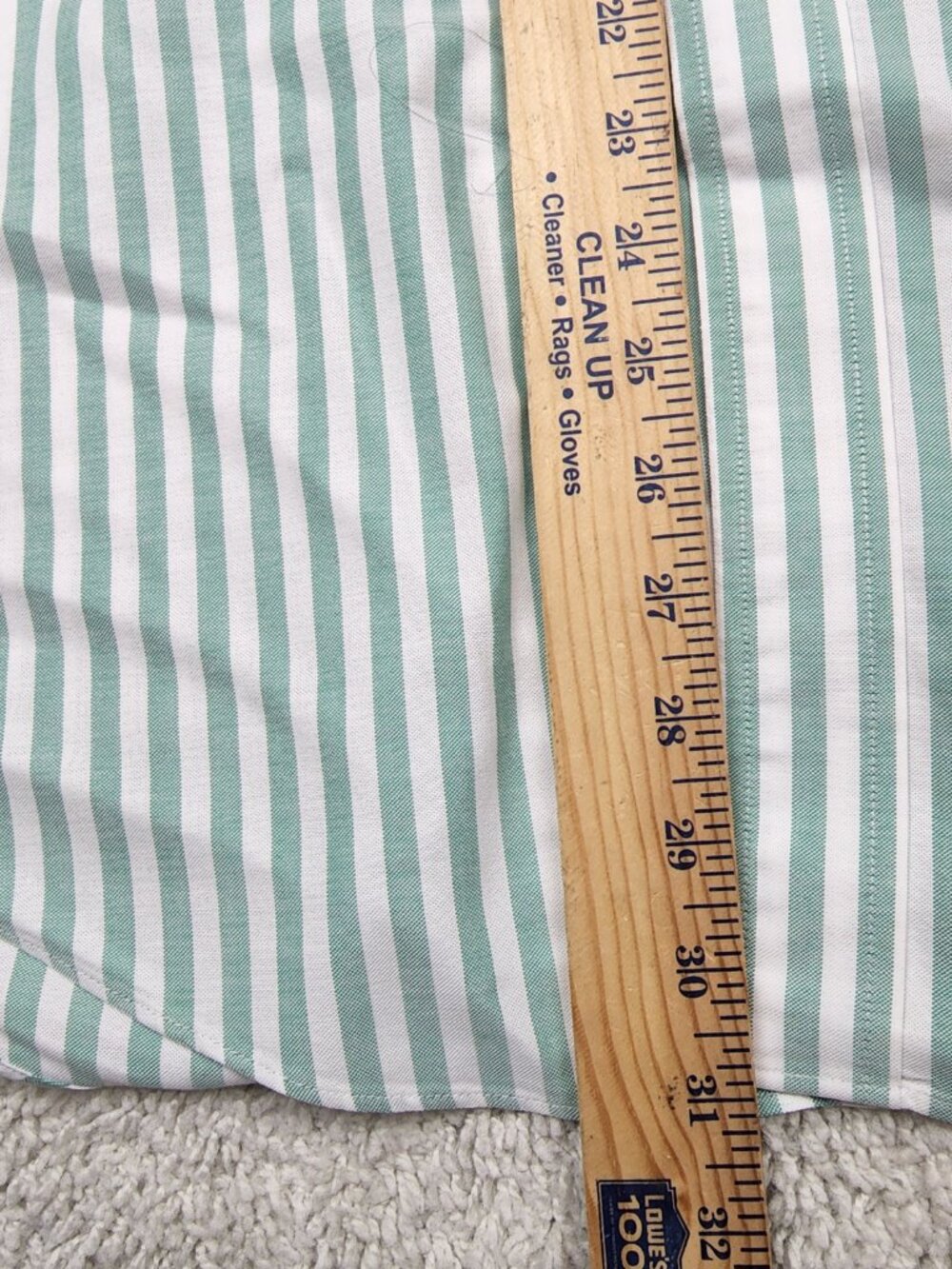Brooks Brothers Button Down Shirt Mens Large L Green Oxford 100% Supima Stripe - Picture 6 of 7